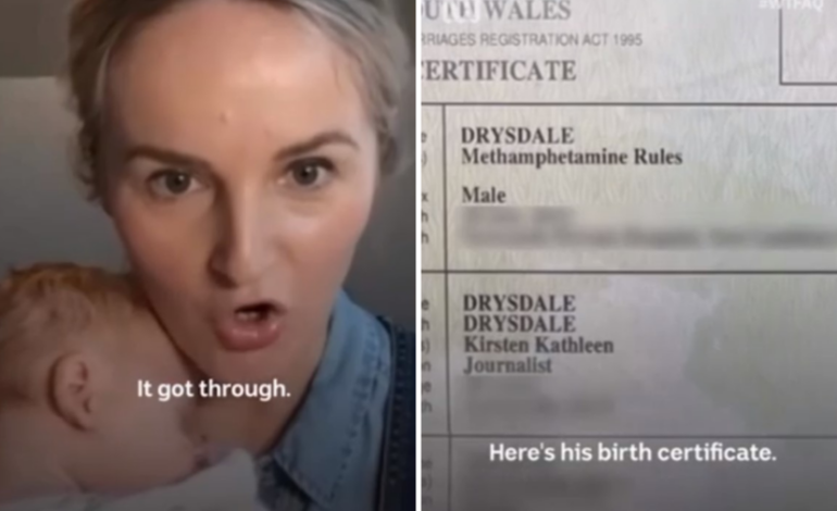 What baby names are banned: Aussie journalist Kirsten Drysdale registers her boy as Methamphetamine Rules