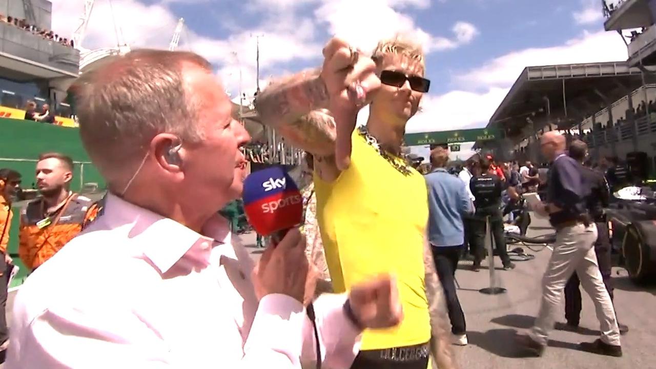 Machine Gun Kelly storms off after interview moment with Formula 1 icon Martin Brundle