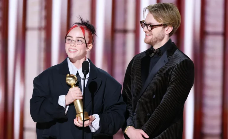 Billie Eilish gets emotional accepting Golden Globe for ‘Barbie’ song