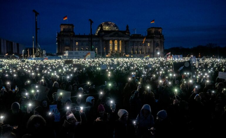 Tens of thousands of Germans protest against far-right