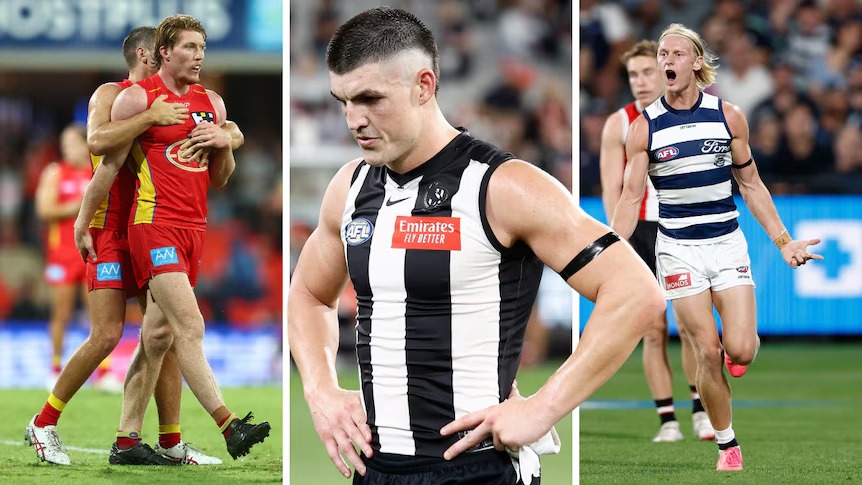 AFL Round-up: Collingwood and Brisbane trip up again, Clayton Oliver’s magic moment and injuries wreak havoc