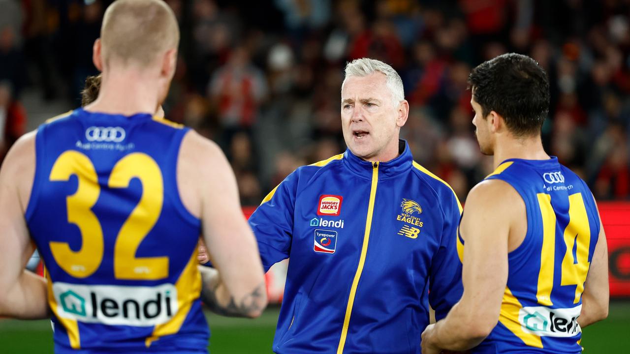 Adam Simpson to talk to all players after text messages from three disgruntled Eagles revealed